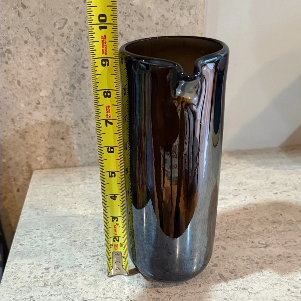 West Elm Opaque Black Glass Pitcher